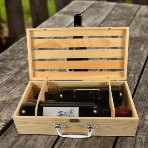 cutie-vin1 Cutie de lemn pentru 2 sticle de vin.