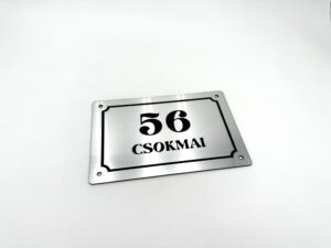 Placa numar casa din ABS argintiu – design personalizabil